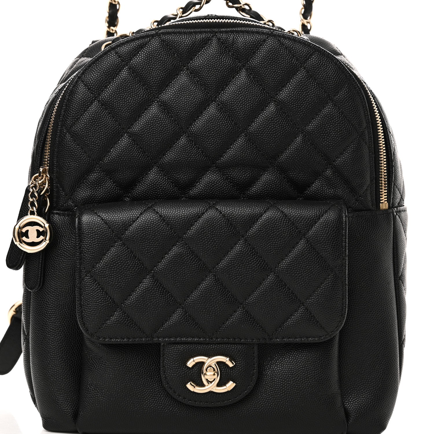 Chanel Caviar Quilted Medium Zip Around Backpack Black 8 of 10