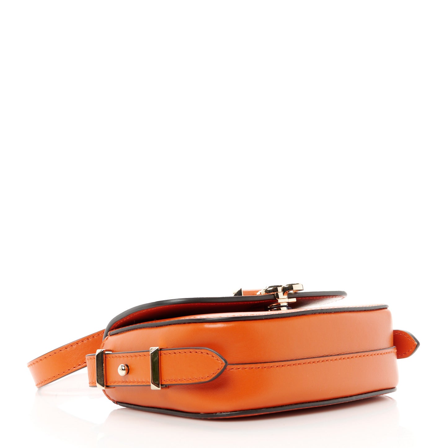 Shiny Calfskin Varenne Satchel Amber Orange