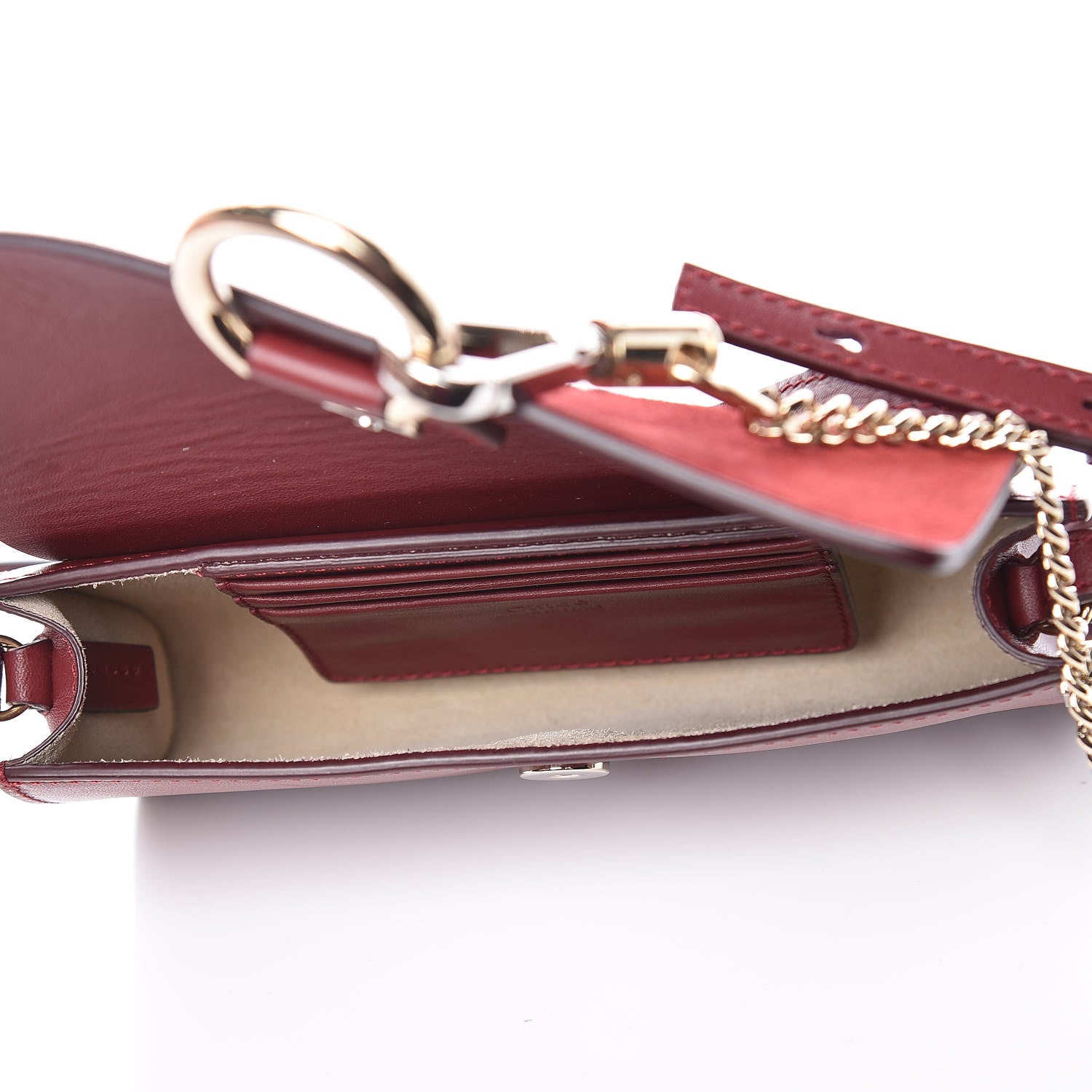 Chloe Suede Calfskin Mini Faye Shoulder Bag Plum Purple 7 of 12