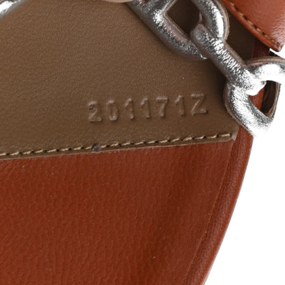 Hermes Nappa Ajaccio Sandals 39 Cognac Gris Argente 8 of 8