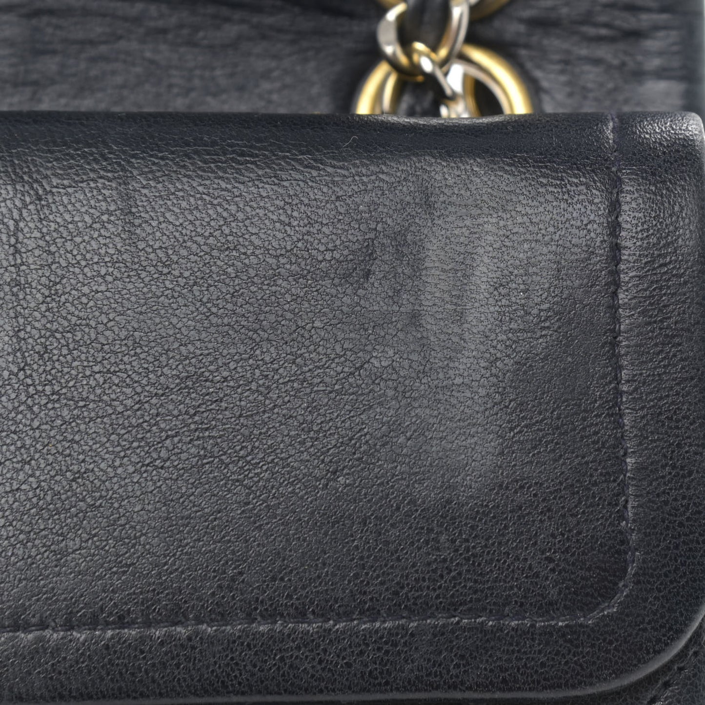 Lambskin Quilted Small Double Flap Navy