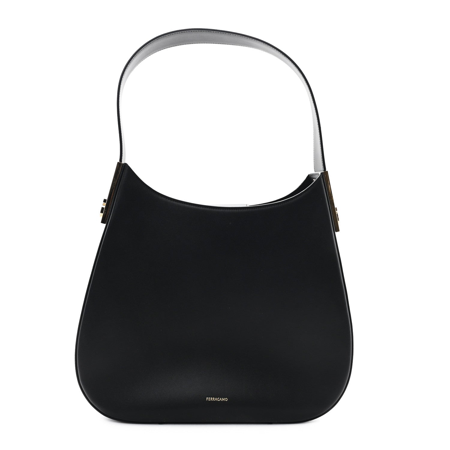 Salvatore Ferragamo Calfskin Medium Gancio Hobo Black 1 of 12