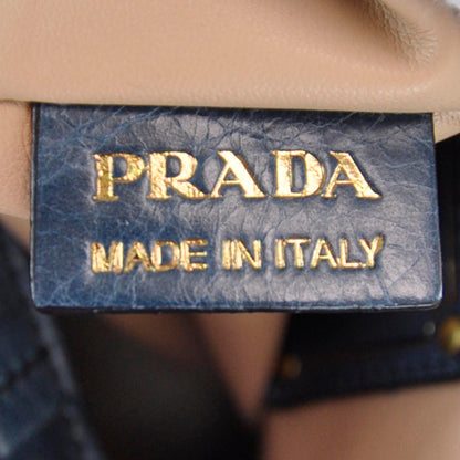 Prada Vitello Shine Hobo Denim 12 of 14