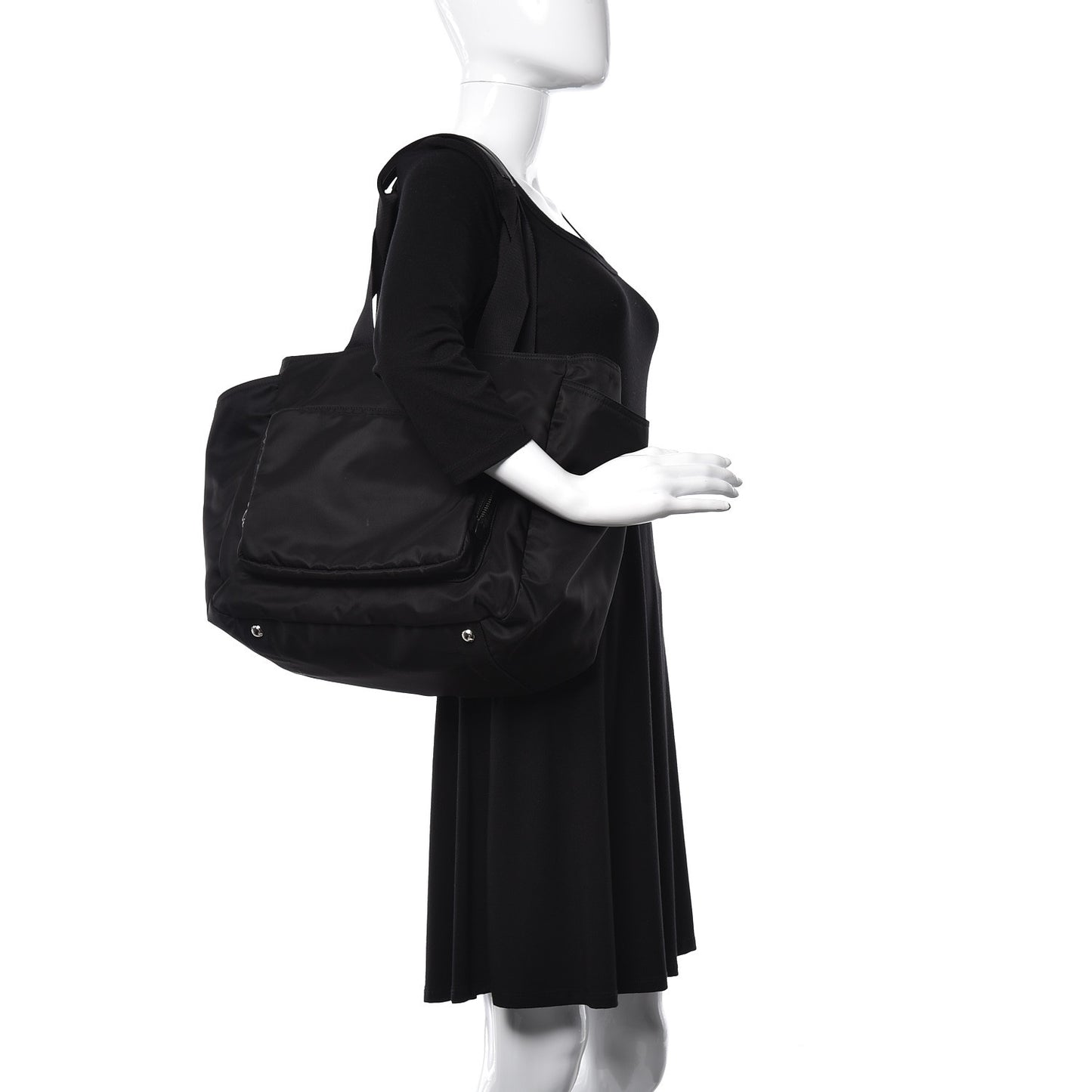 Nylon Vela Baby Bag Black