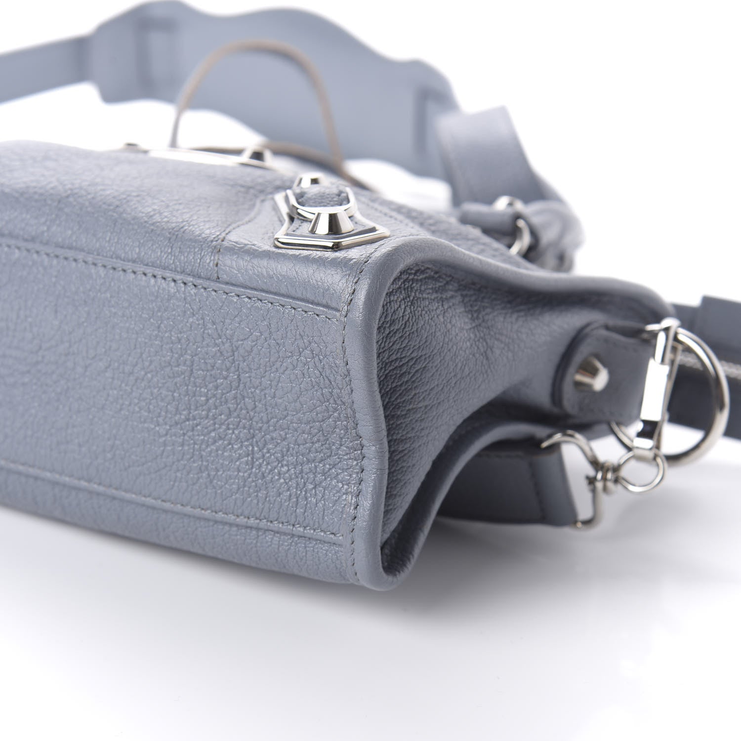 Balenciaga Chevre Silver Metallic Edge Hardware Mini City Bleu Acier 10 of 10
