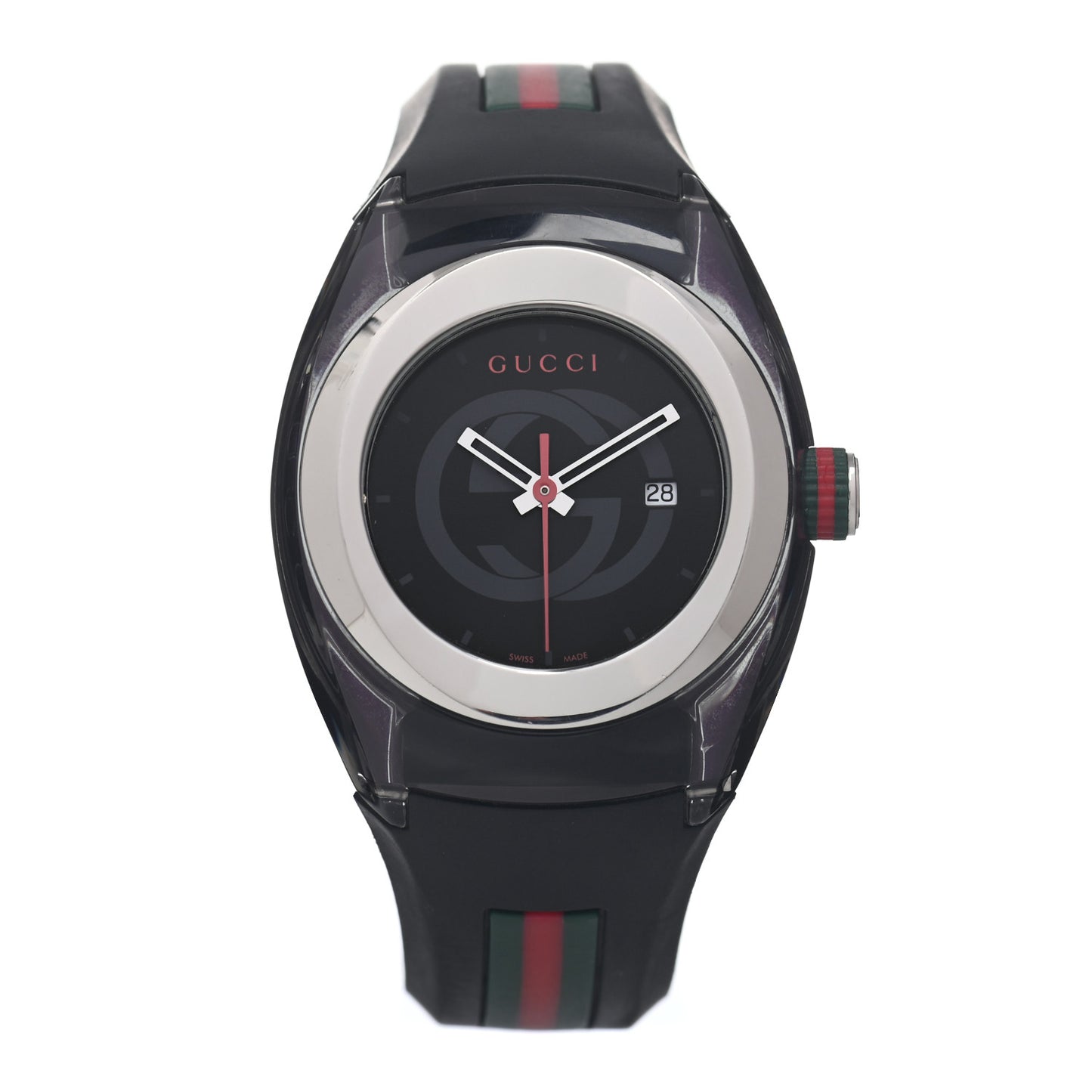 Stainless Steel Rubber 36mm Sync Web Quartz Watch Black