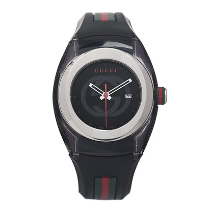 Gucci Stainless Steel Rubber 36mm Sync Web Quartz Watch Black 1 of 5