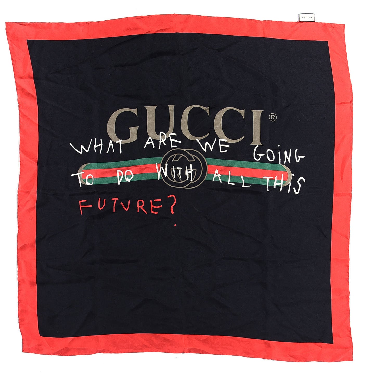 Silk Coco Capitan Logo Scarf Black
