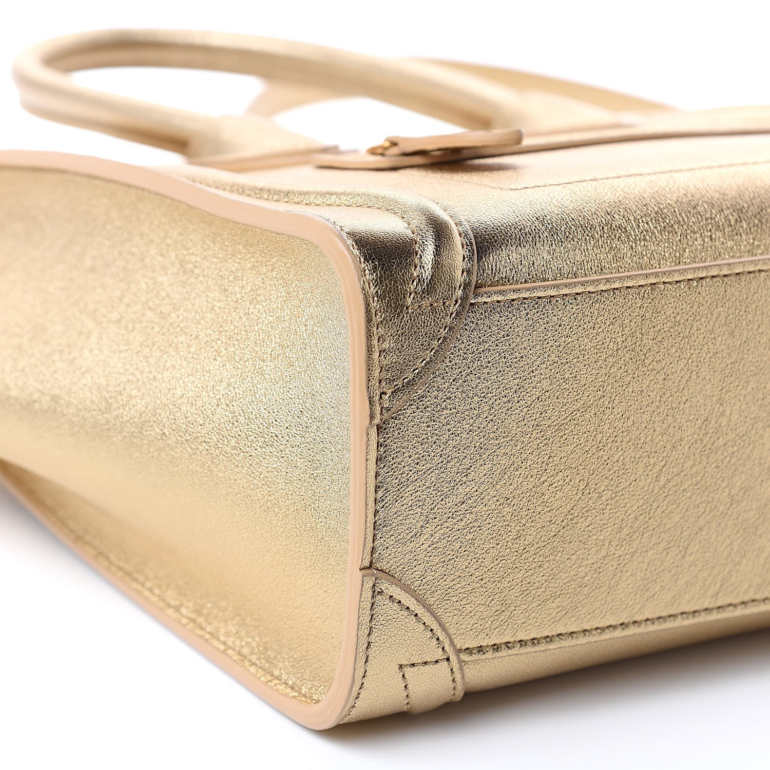 Celine Laminated Lambskin Nano Luggage Gold 8 of 10