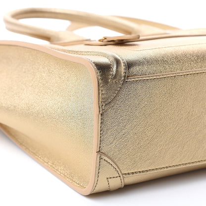 Celine Laminated Lambskin Nano Luggage Gold 8 of 10