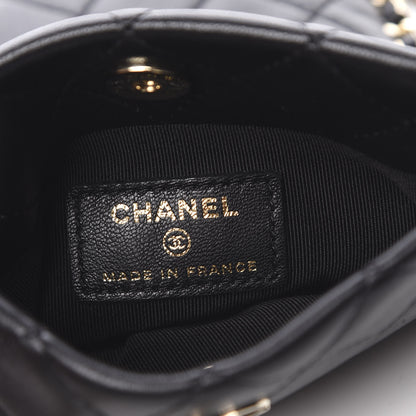 Chanel Lambskin Quilted Chain Around Phone Holder Black 6 of 10