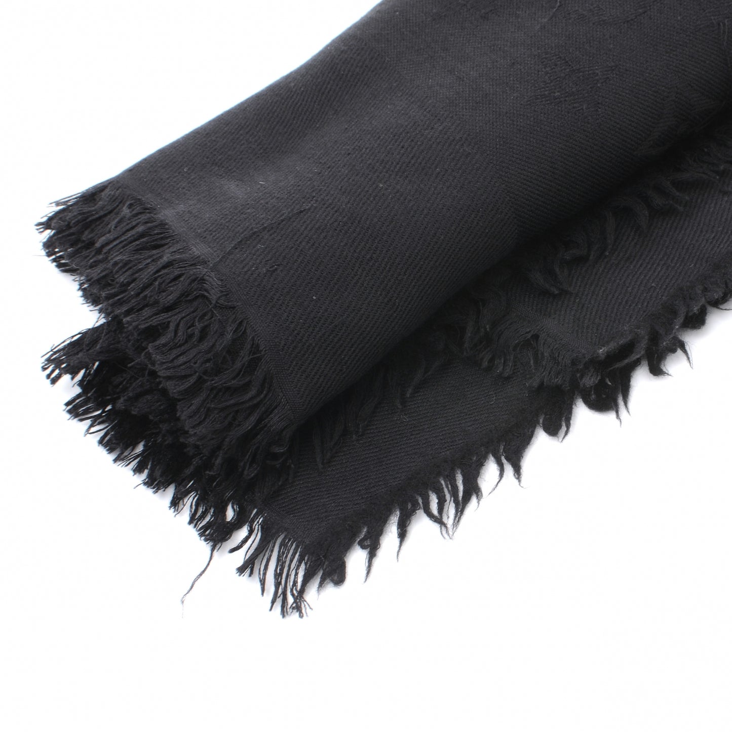 Monogram Wool Silk Shawl Black