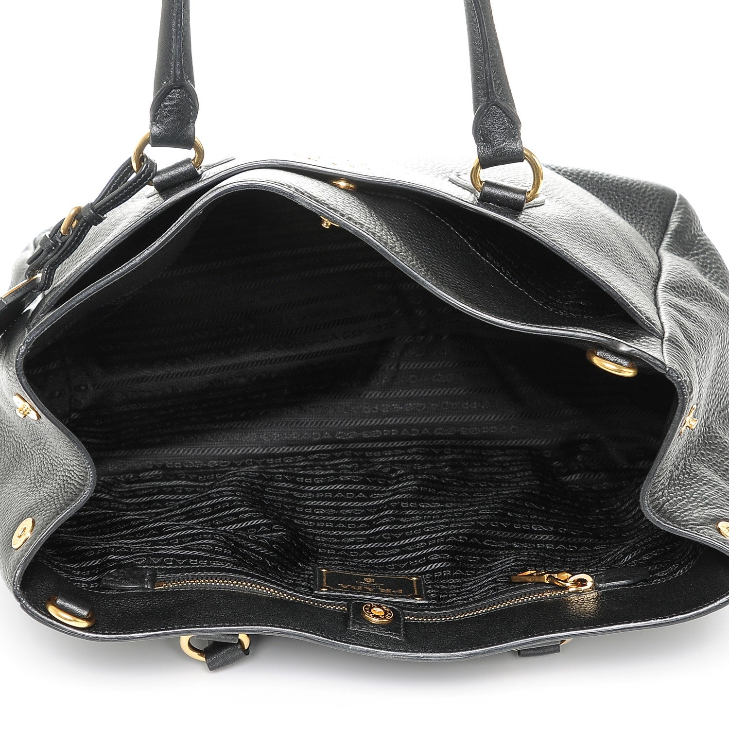 Prada Vitello Daino Tote Nero Black 5 of 21
