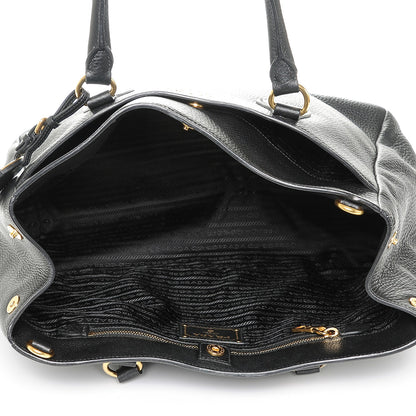 Prada Vitello Daino Tote Nero Black 5 of 21