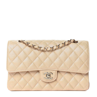 Chanel Iridescent Caviar Quilted Medium Double Flap Beige 1 of 11