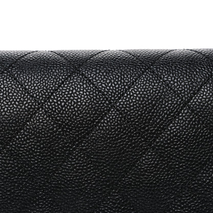 Chanel Caviar Grosgrain Quilted Top Handle CC Flap Black 8 of 10