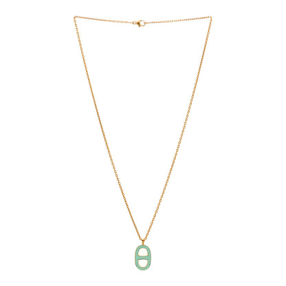 Hermes Lacquered Iliade Pendant Necklace Lagon 2 of 3