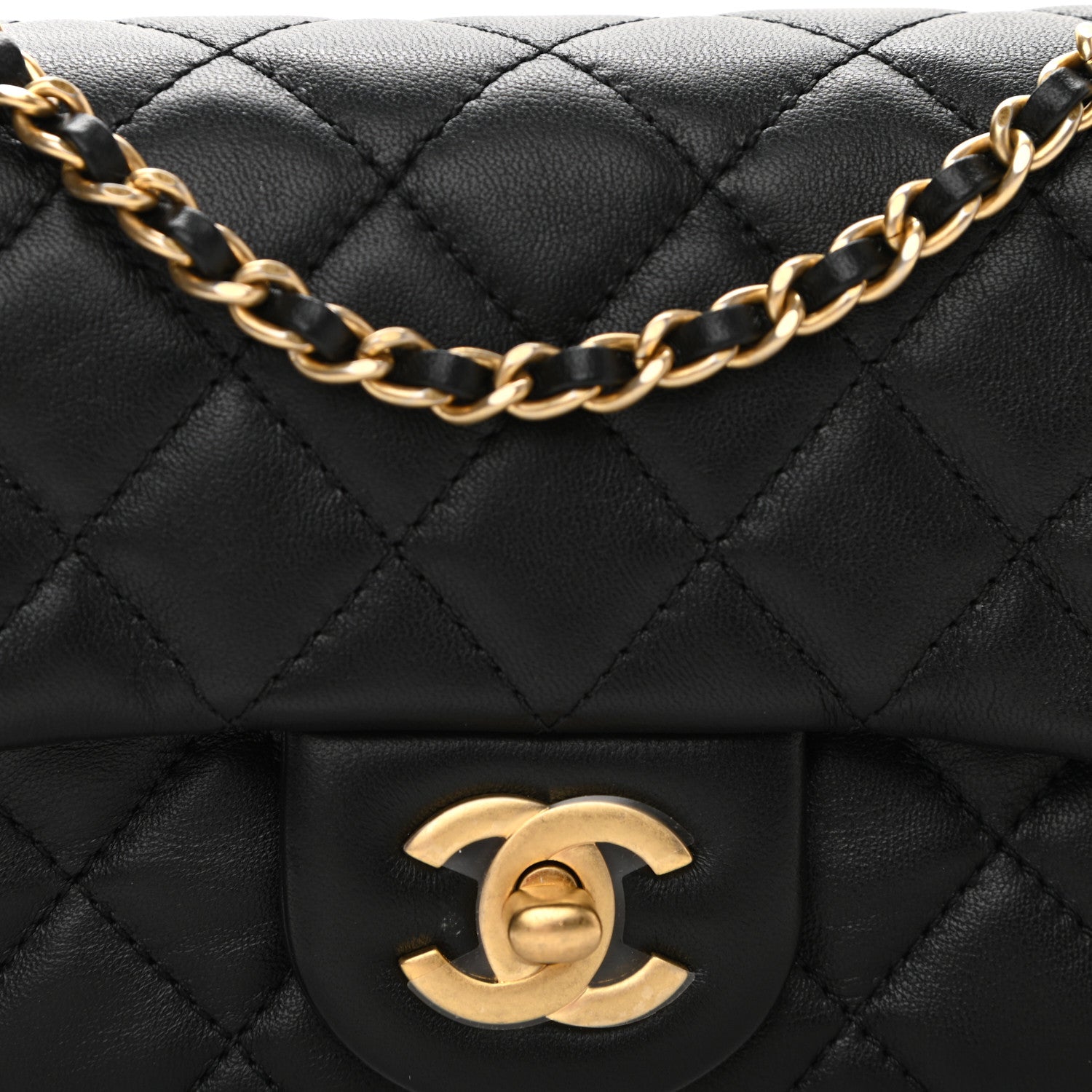 Chanel Lambskin Quilted Mini Rectangular Pearl Crush Flap Black 8 of 13