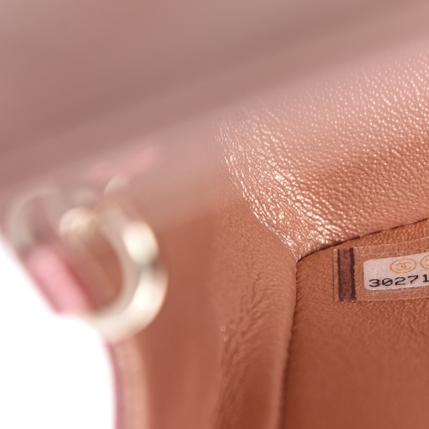 Metallic Lambskin Quilted Ombre Mini Rectangular Flap Pink