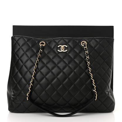 Chanel Calfskin Quilted Large Classic Shopping Tote Black 12 of 12