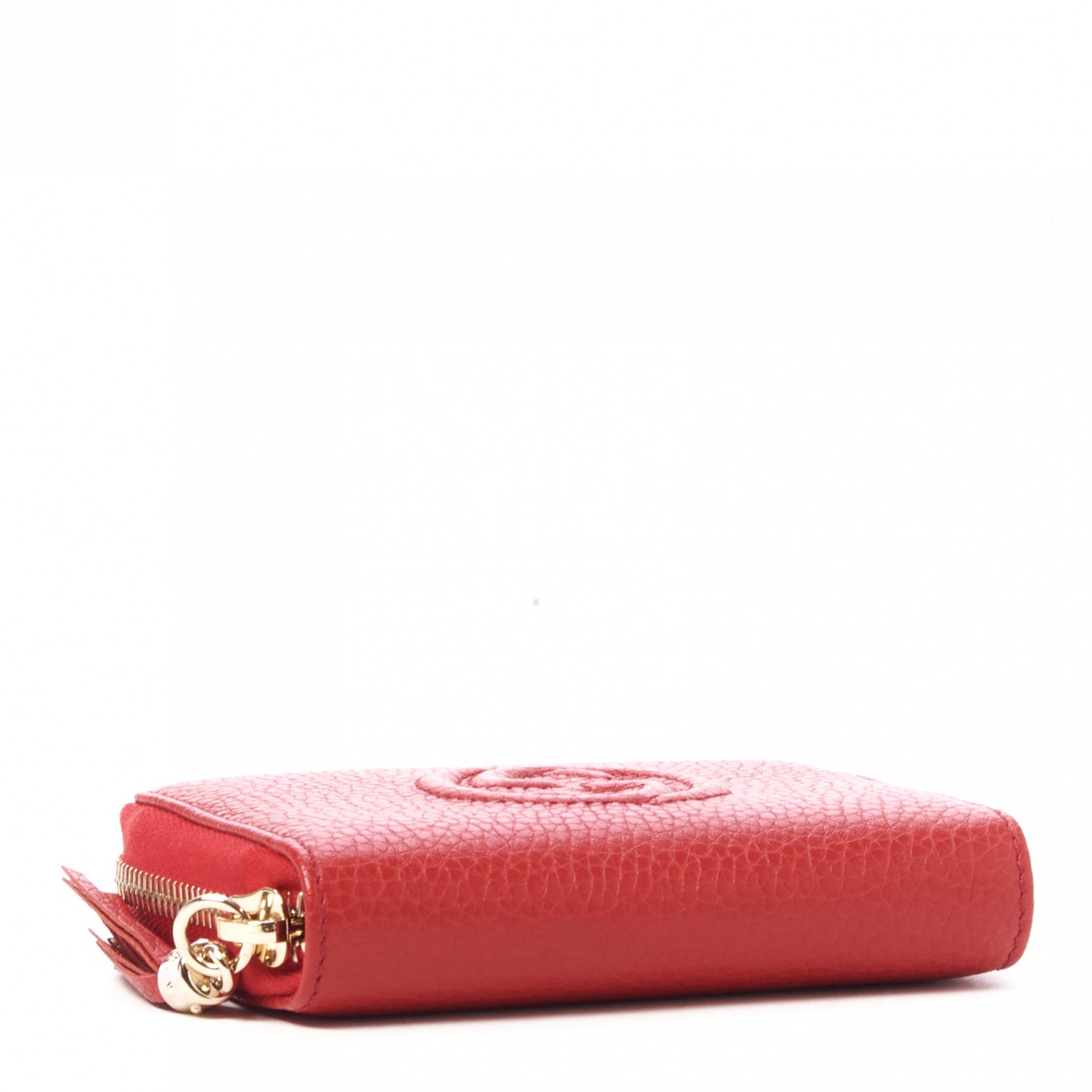 Gucci Pebbled Calfskin Small Soho Zip Around Wallet Red 3 of 9