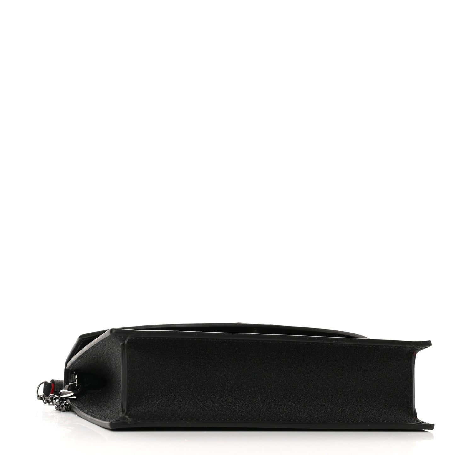Glitter Calfskin Loubi54 Crossbody Clutch Black