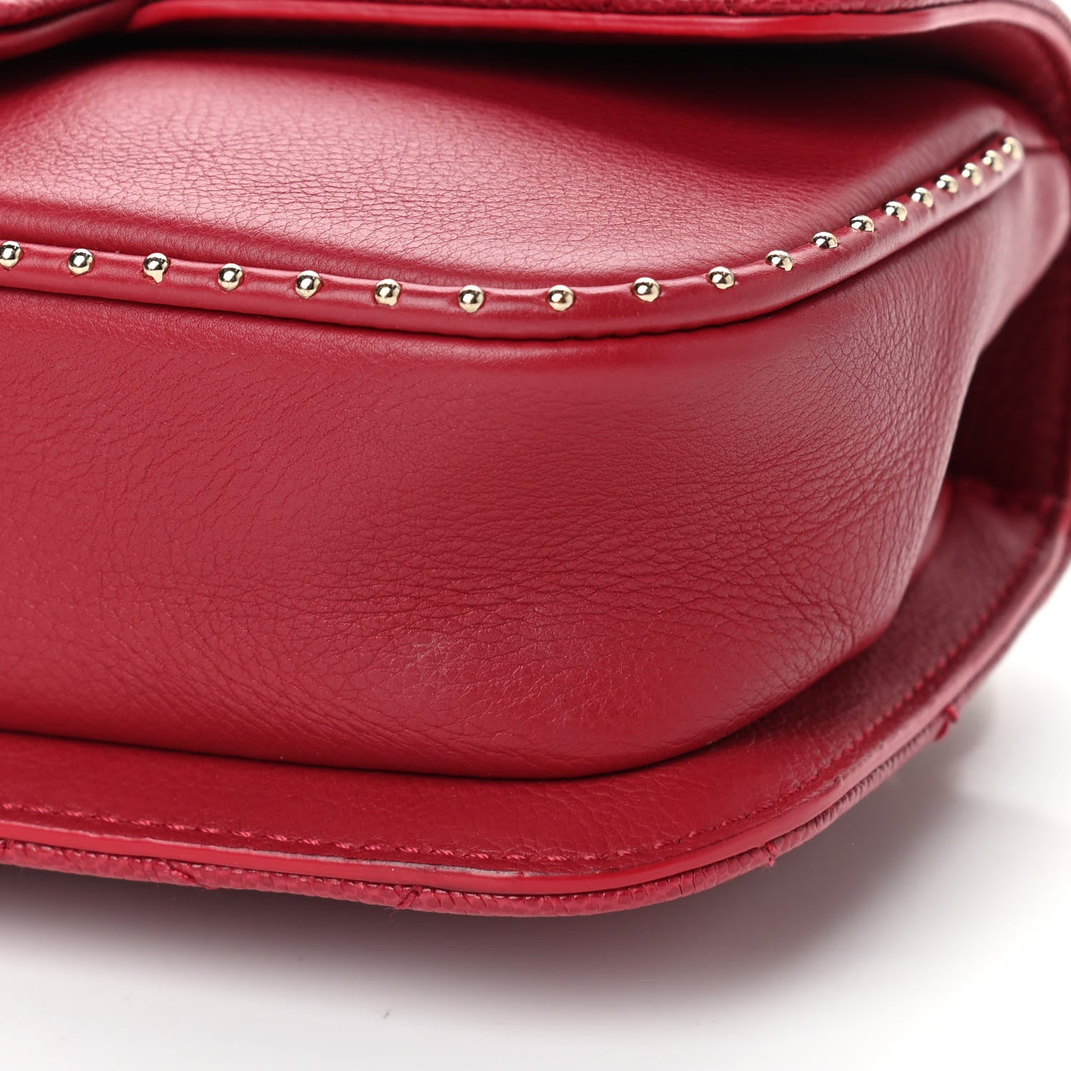 Chanel Caviar Quilted Mini Studded Flap Red 10 of 12