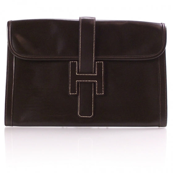 Vintage Leather Jige Portfolio Clutch Brown