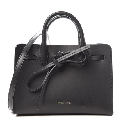 Mansur Gavriel Calfskin Mini MIni Sun Bag Black Royal 1 of 8