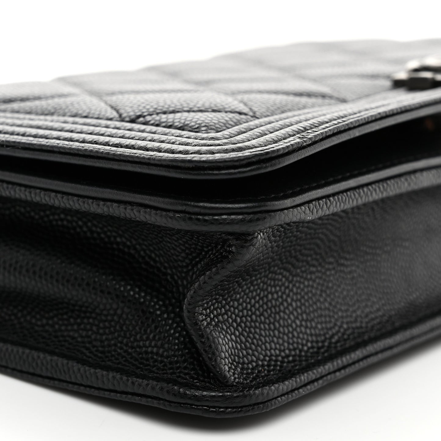 Caviar Quilted Boy Wallet On Chain WOC Black
