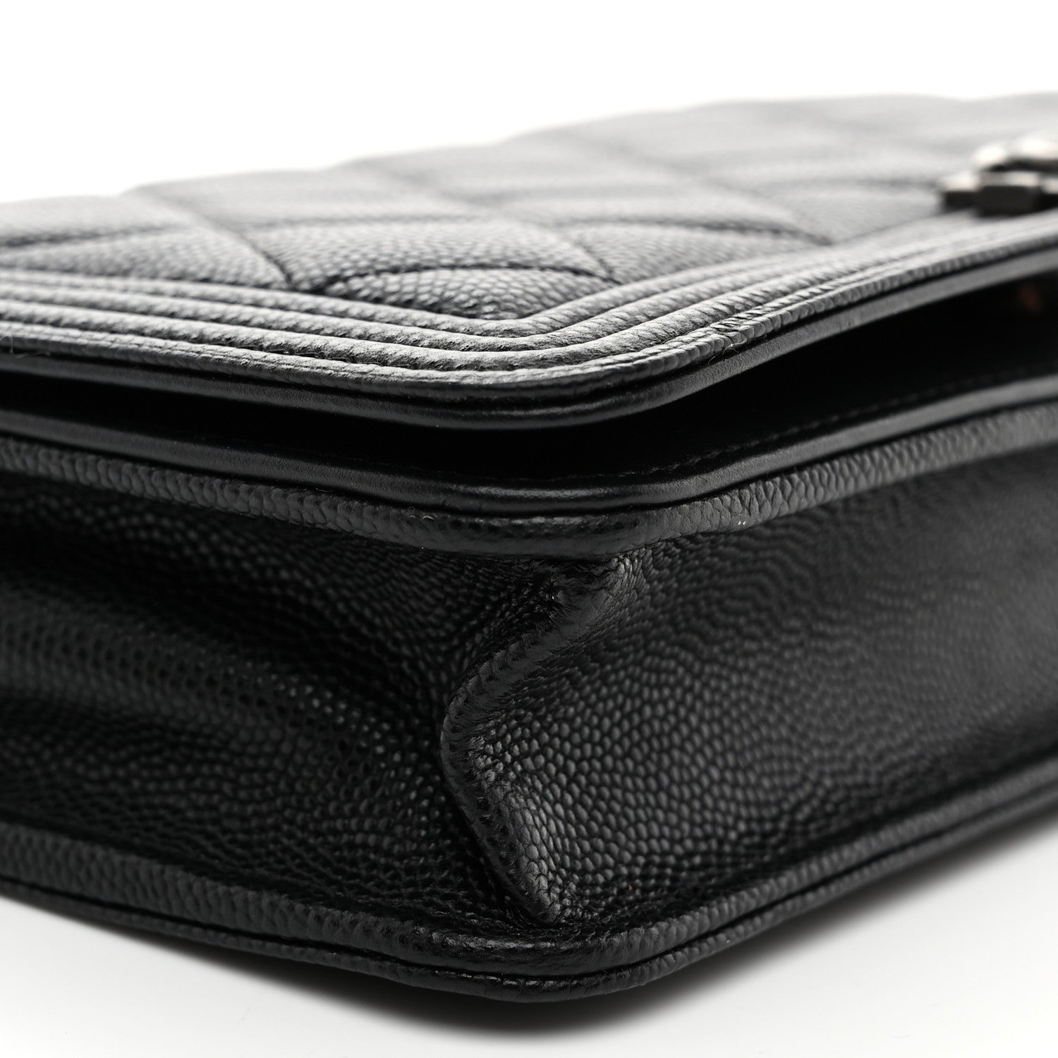 Chanel Caviar Quilted Boy Wallet On Chain WOC Black 10 of 11