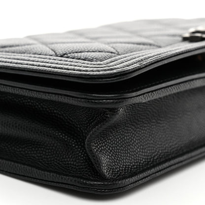 Chanel Caviar Quilted Boy Wallet On Chain WOC Black 10 of 11