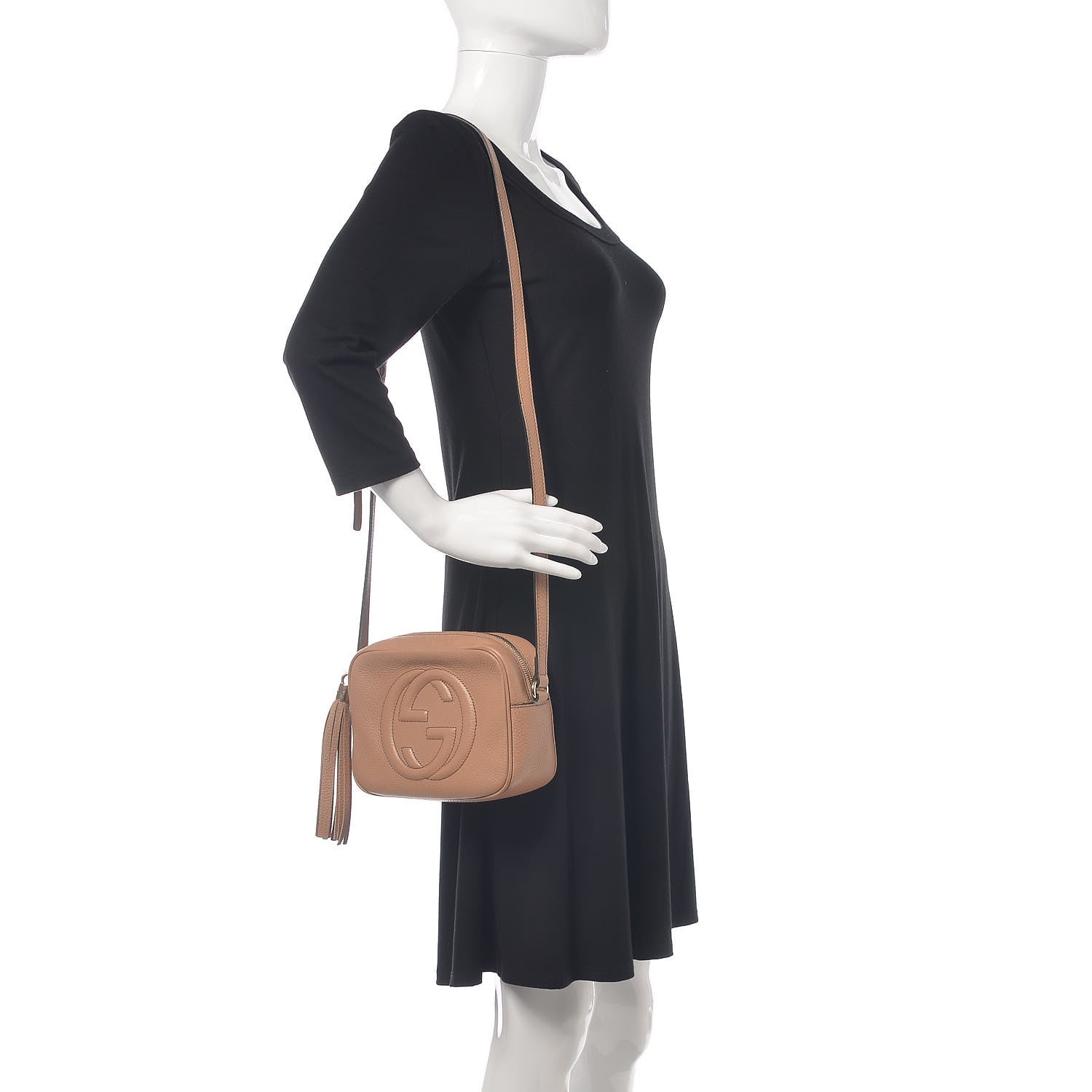 Gucci Pebbled Calfskin Small Soho Disco Bag Rose Beige 2 of 10