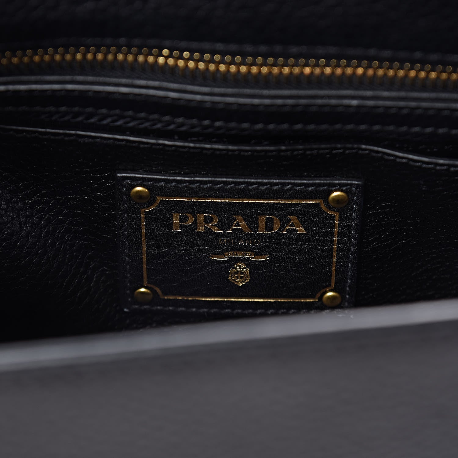 Prada Vitello Daino Sound Twin Pocket Satchel Black 6 of 9
