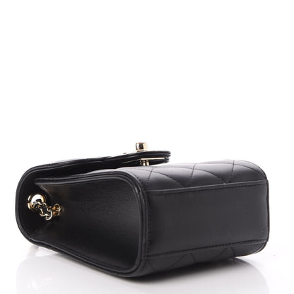 Chanel Lambskin Quilted Extra Mini Wallet On Chain WOC Black 3 of 9