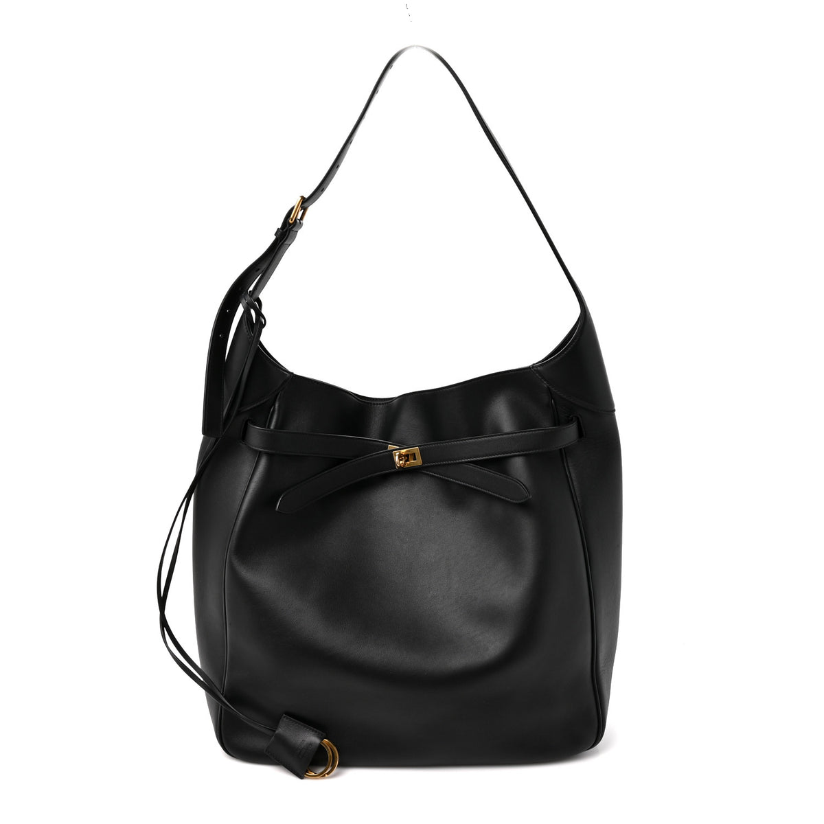 Smooth Calfskin Large Bel Air Hobo Black