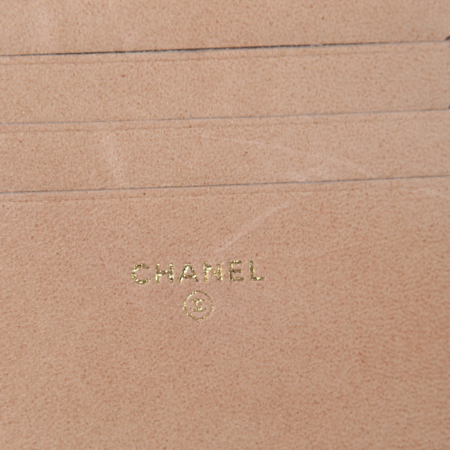 Chanel Lambskin Camellia Embossed Zip Around Card Holder Light Beige 6 of 10