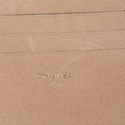 Chanel Lambskin Camellia Embossed Zip Around Card Holder Light Beige 6 of 10