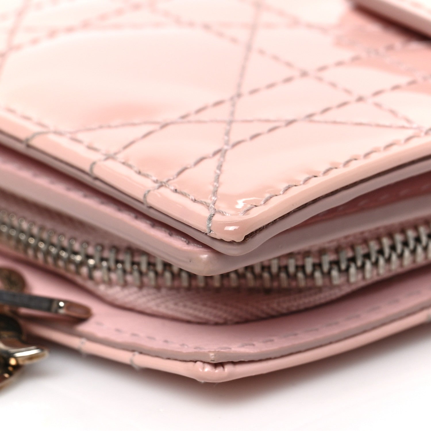 Christian Dior Patent Cannage Lady Dior Eden Wallet Rose Clair 7 of 8