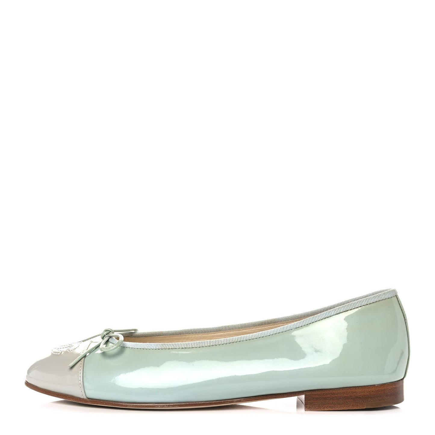 Patent Cap Toe CC Ballerina Flats 39.5 Mint Green Grey