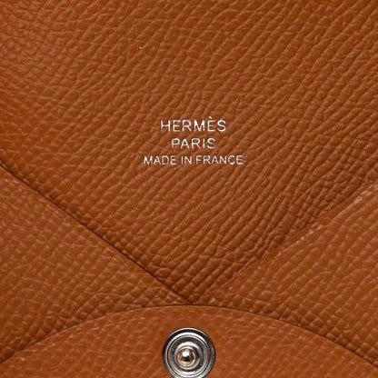 Hermes Epsom Calvi Card Case Gold 6 of 8