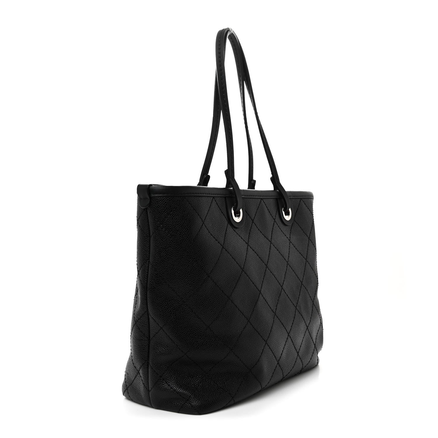 Chanel Grained Calfskin Shopping Fever Tote Black 3 of 10