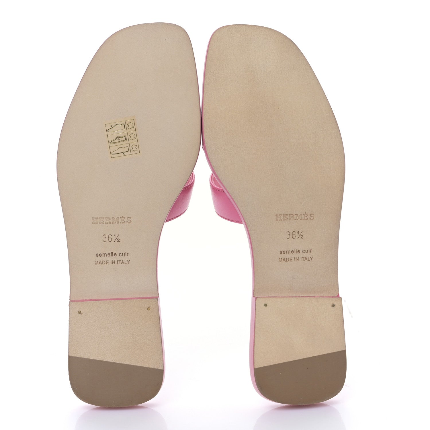 Hermes Box Calfskin Oran Sandals 36.5 Rose Petale 5 of 8