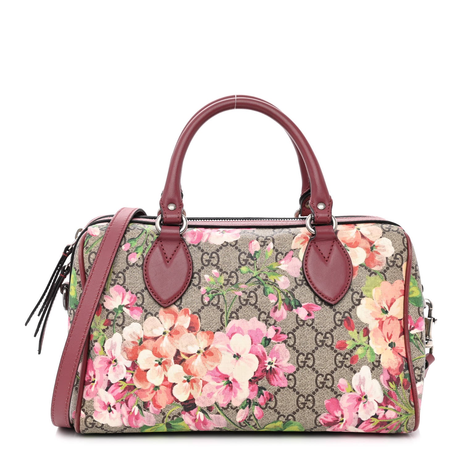 Gucci GG Supreme Monogram Blooms Small Boston Beige Multicolor Dry Rose 1 of 13