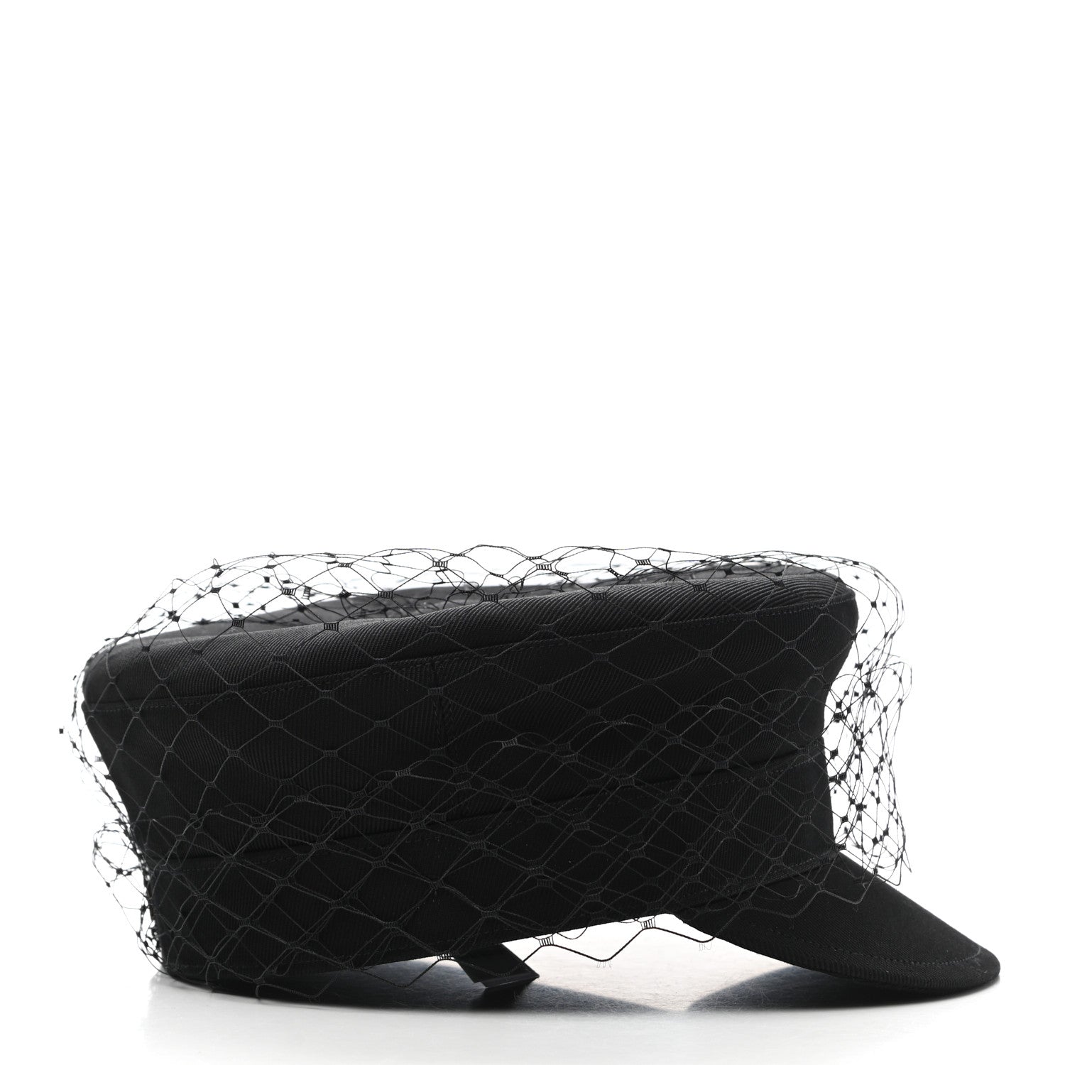 Christian Dior Cotton Canvas Arty Cap with Veil 58 Black 6 of 9