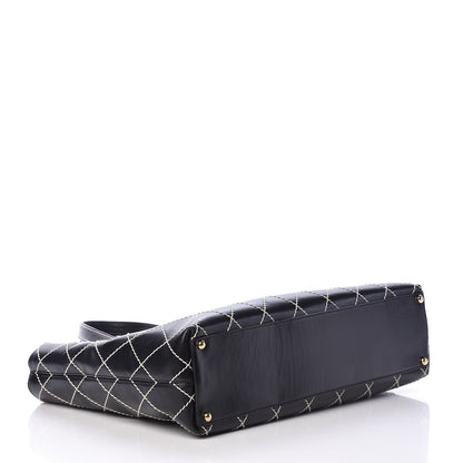 Chanel Calfskin Contrast Stitch Surpique Tote Black 4 of 8