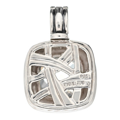 David Yurman Sterling Silver Diamond Prasiolite 11mm Albion Enhancer Pendant 3 of 3