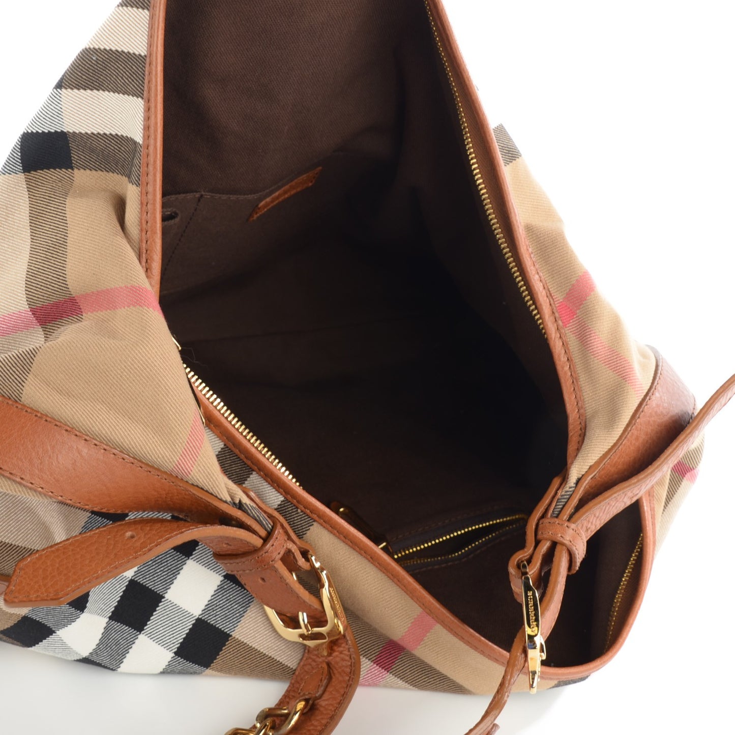 House Check Chain Hobo Tan