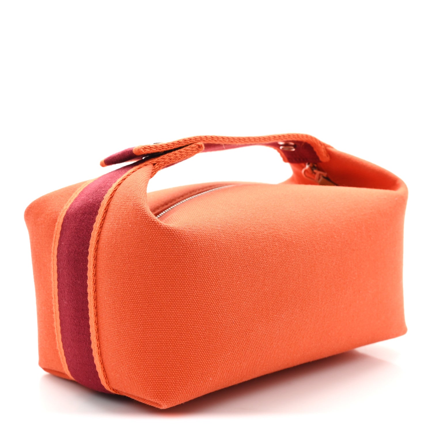 Hermes Canvas Small Bride-A-Brac Pouch Orange Burgundy 3 of 6