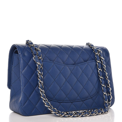 Chanel Caviar Quilted Medium Double Flap Dark Blue 4 of 8